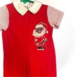 🎄 1966 VTG J.C. Penny’s Santa Mouse Baby/Toddler bodysuit romper 24mo